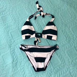Billabong Black & White Striped Bikini